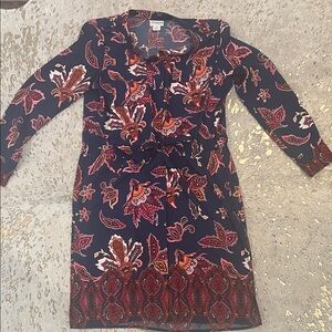 Liz Claiborne Navy and Red Paisley Dress